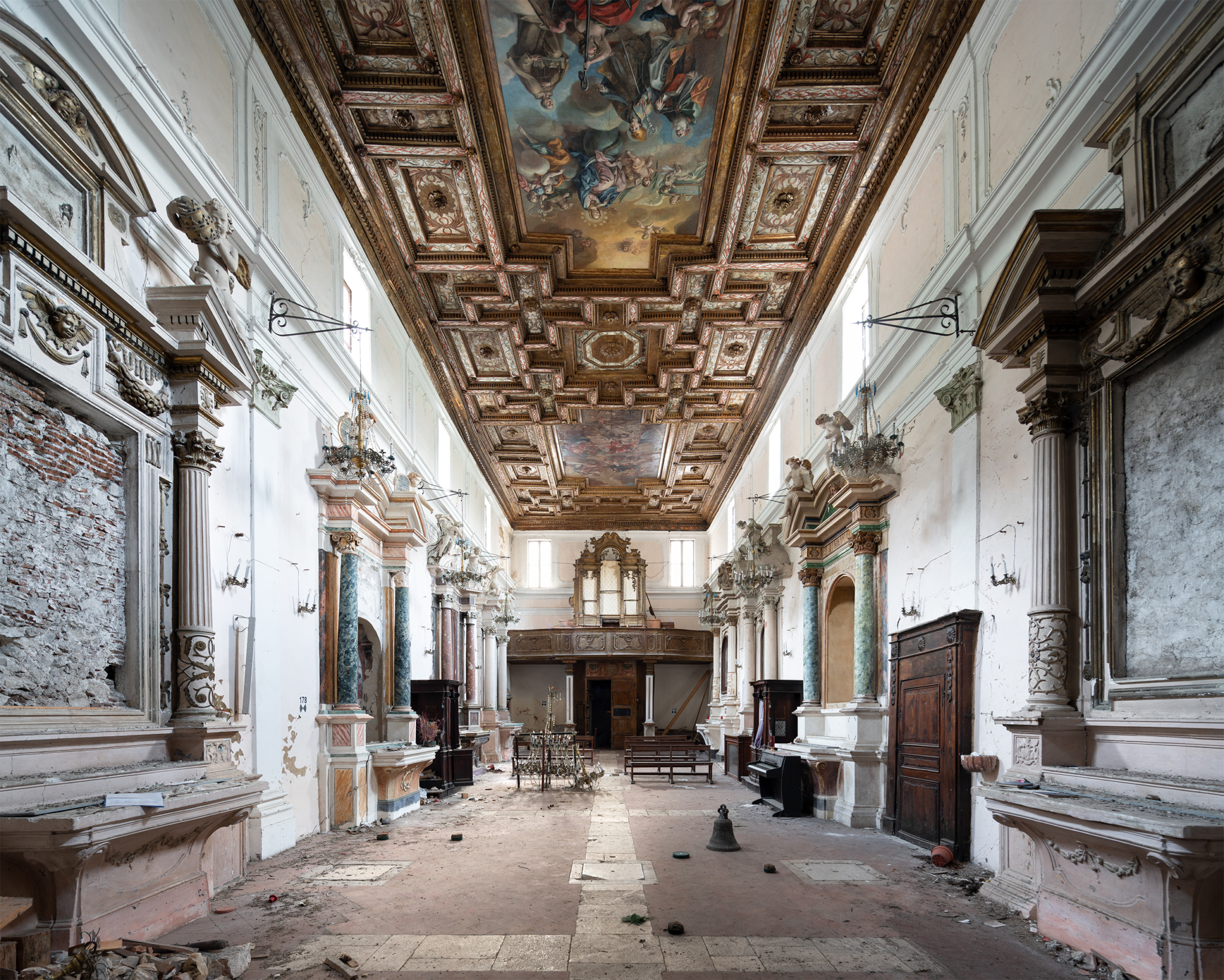 Abandoned church with stunning architecture inside a ghost town in Italy
